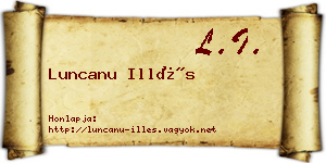 Luncanu Illés névjegykártya